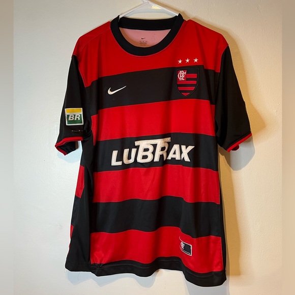 Flamengo Authentic Nike Dri Fit Jersey Brazil Medium Lubrax Petrobras Soccer